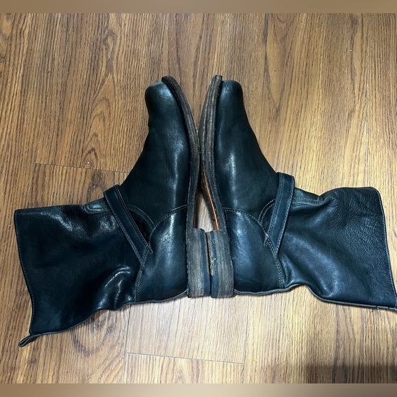 Rag & Bone Black Leather Moto Ankle Boots Women’s 8.5 Studded Handmade - Picture 6 of 13